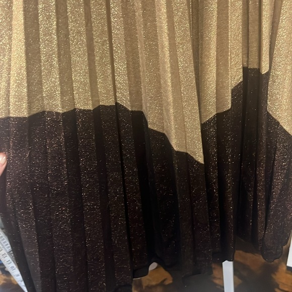 Free People Pleated Love Mini Dress Gold/Brown Size Small NWT - Picture 9 of 10